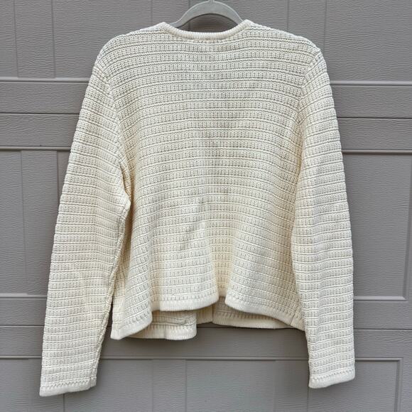 Tuckernuck Hyacinth House Woven Maybourne Cardigan Sweater Cream Ivory XXL - Picture 8 of 10